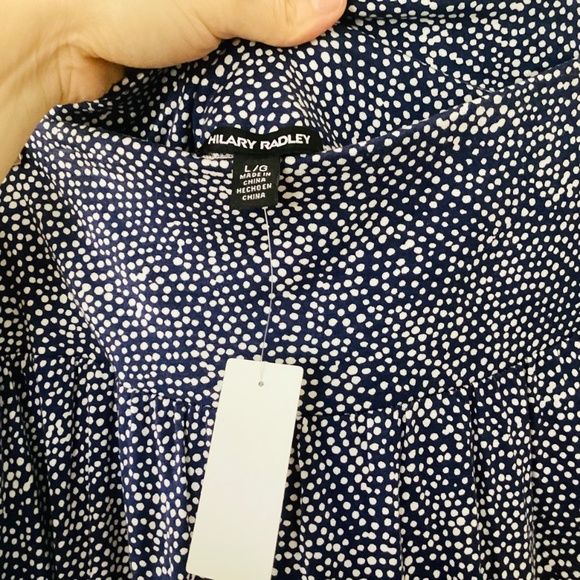 Hilary Radley Blue & White Polka Dot Mid Length Skirt Women's Size Large NWT - Picture 6 of 10